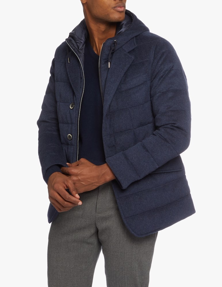 rinascente Herno Pure cashmere resort blazer with removable hood