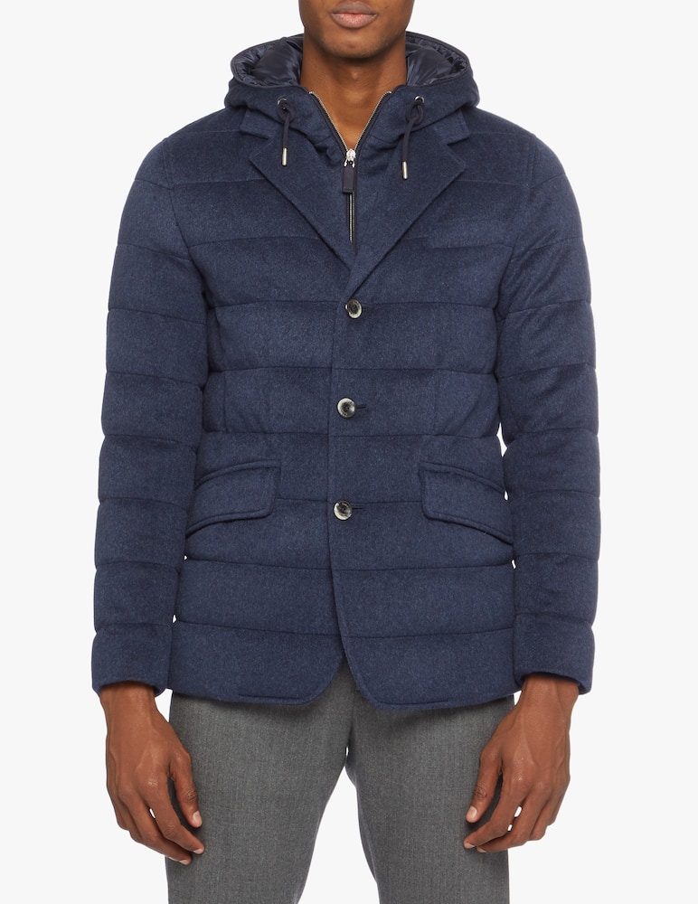 rinascente Herno Pure cashmere resort blazer with removable hood