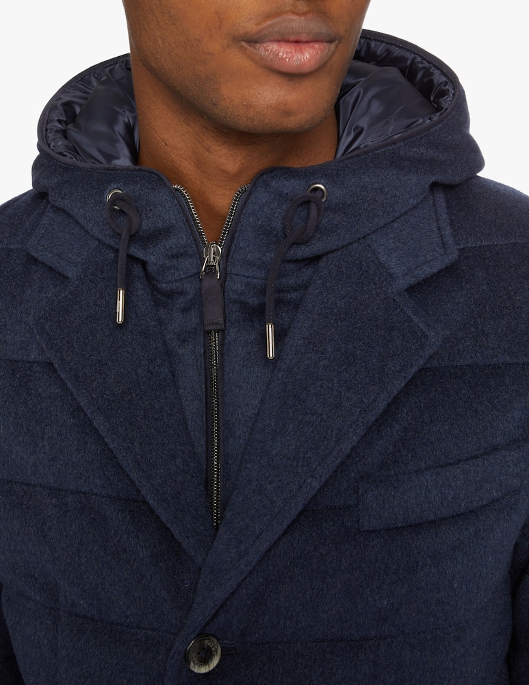 rinascente Herno Pure cashmere resort blazer with removable hood