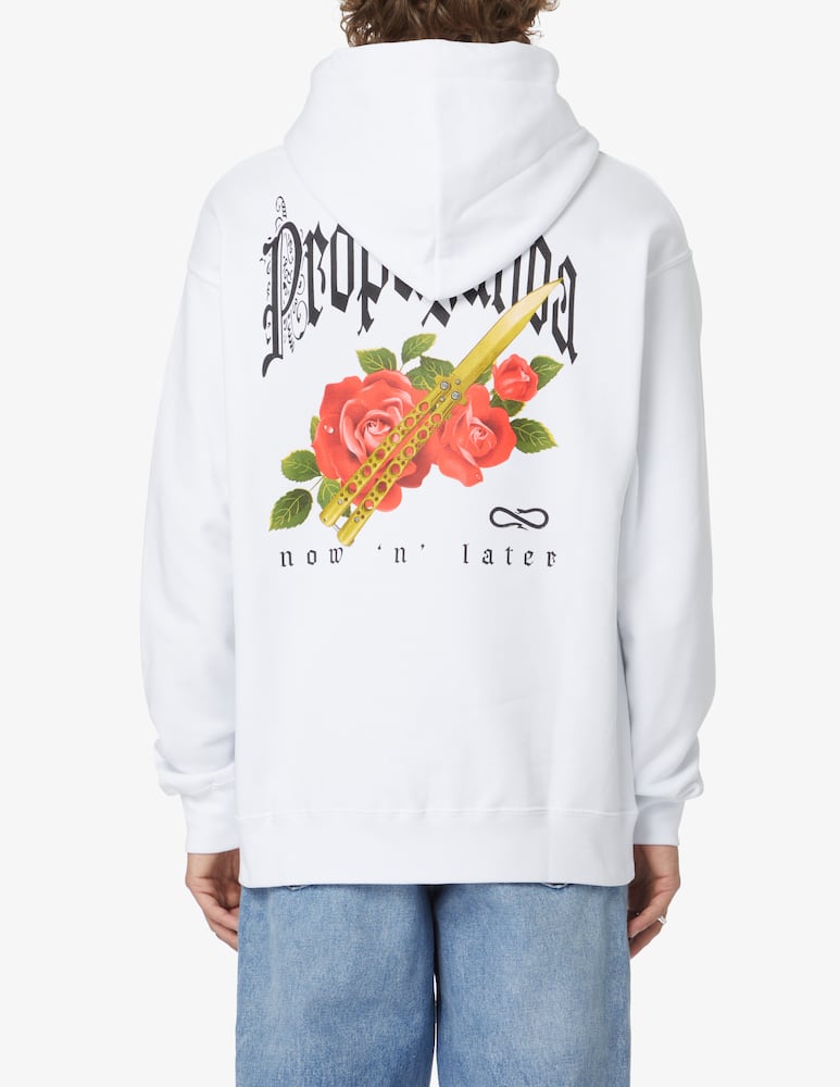 rinascente Propaganda Felpa con cappuccio pugnale rose back - Bianco