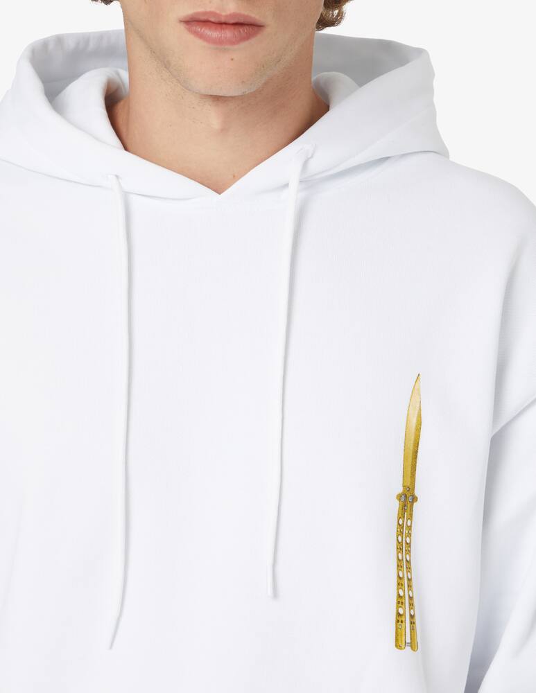 rinascente Propaganda Felpa con cappuccio pugnale rose back - Bianco