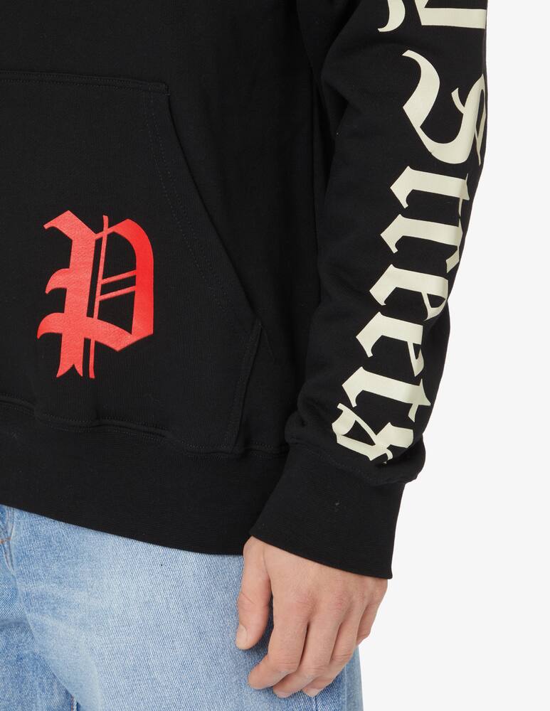 rinascente Propaganda Pink dog back hoodie - Black