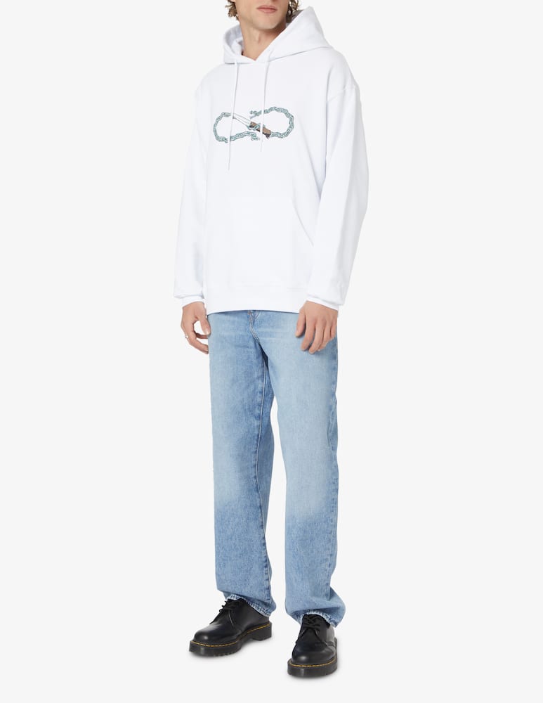 rinascente Propaganda Logo chain hoodie - White