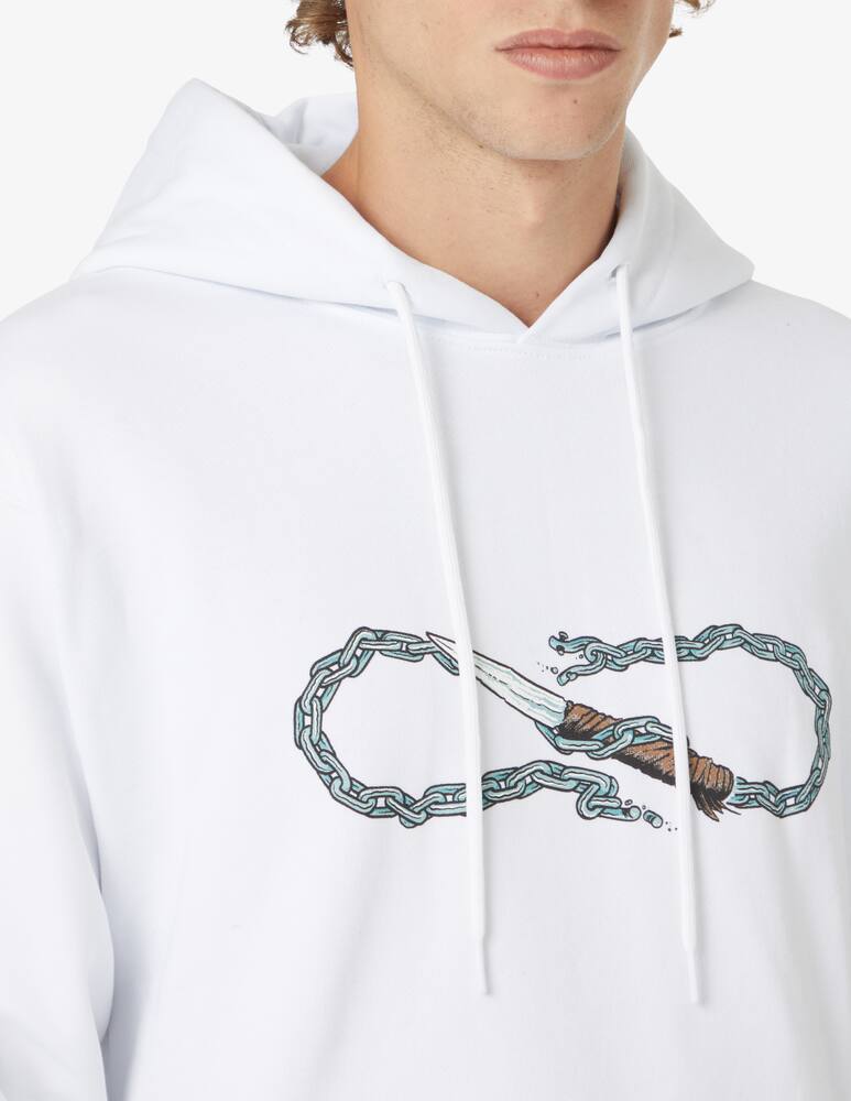 rinascente Propaganda Logo chain hoodie - White