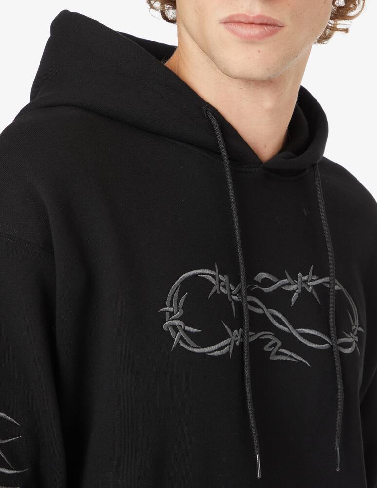 rinascente Propaganda Wire logo sleeves hoodie - Black