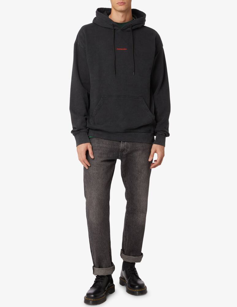 rinascente Propaganda Ribs gradient stone hoodie - Black