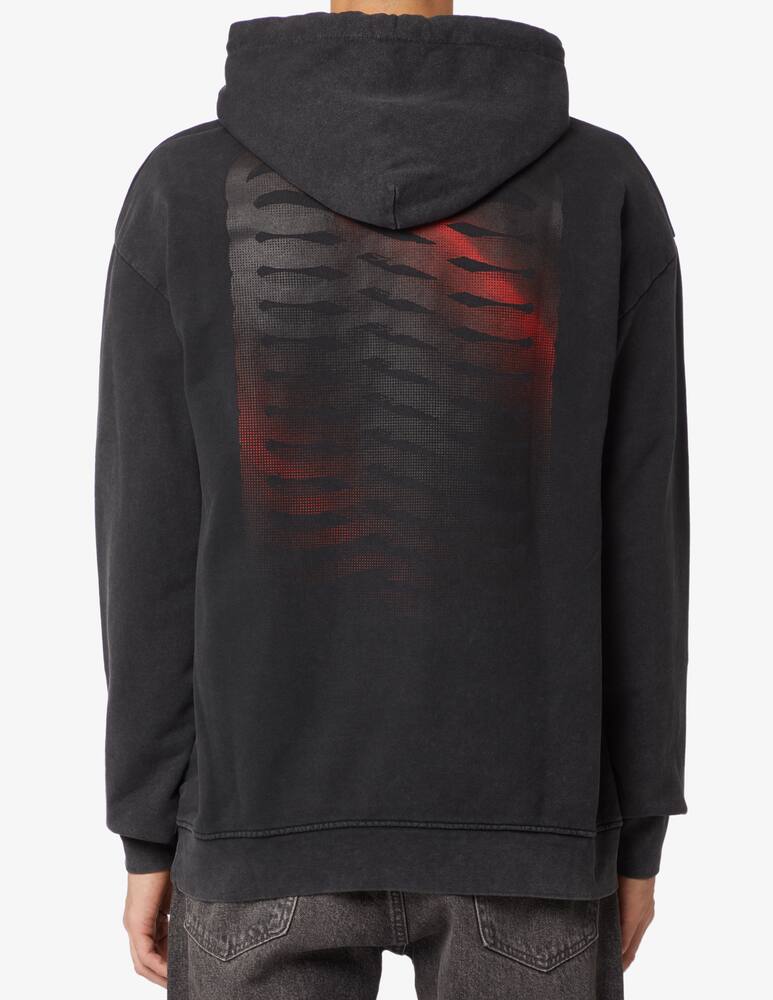 rinascente Propaganda Ribs gradient stone hoodie - Black