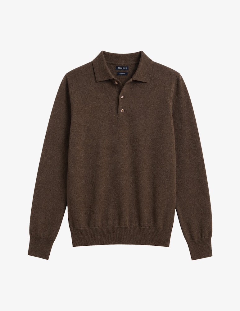 Tela Blu Lambswool polo jumper - picture 5 Tela Blu Lambswool polo jumper - picture 5