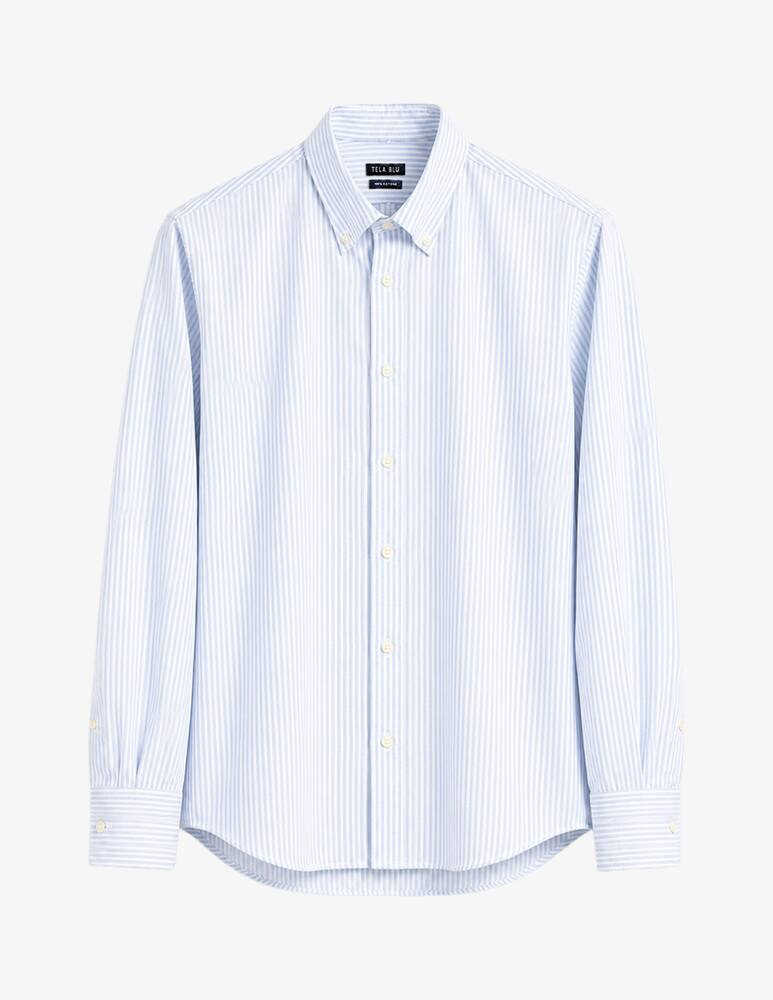 rinascente Tela Blu Camicia oxford a righe bastoncino