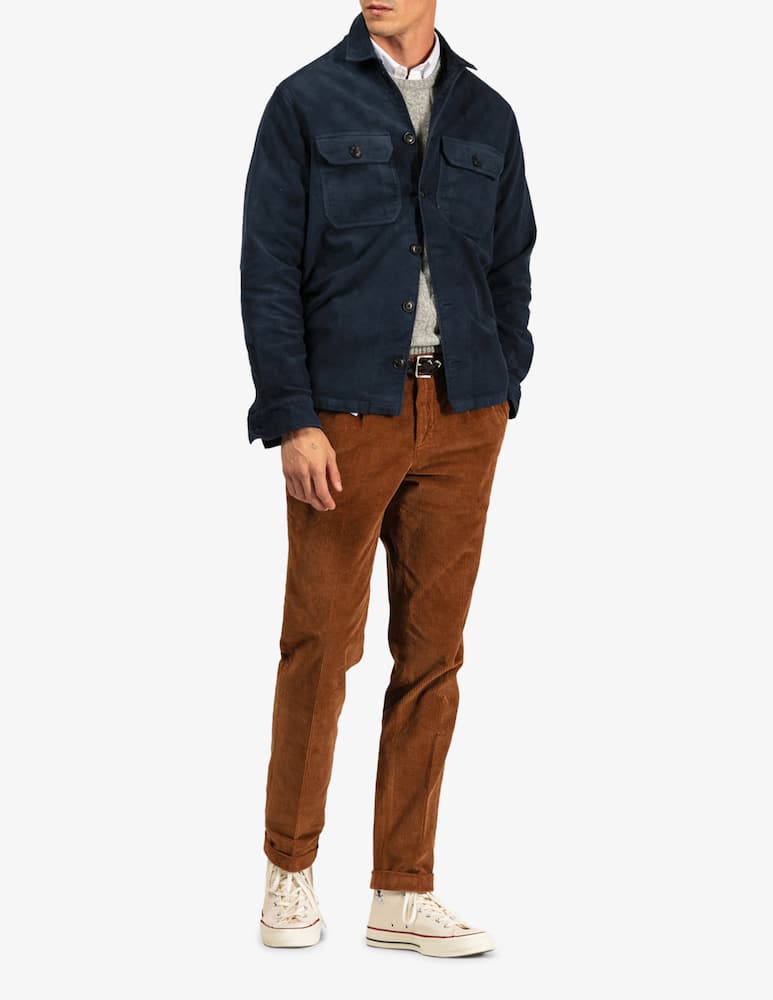 Tela Blu Overshirt in moleskin - immagine 2 Tela Blu Overshirt in moleskin - immagine 2