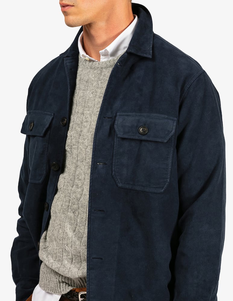 Tela Blu Overshirt in moleskin - immagine 4 Tela Blu Overshirt in moleskin - immagine 4
