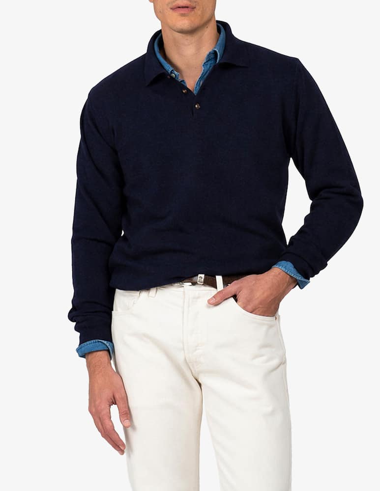 Tela Blu Polo in lambswool - immagine 1 Tela Blu Polo in lambswool - immagine 1