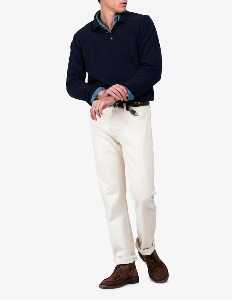 Tela Blu Polo in lambswool - immagine 2 Tela Blu Polo in lambswool - immagine 2