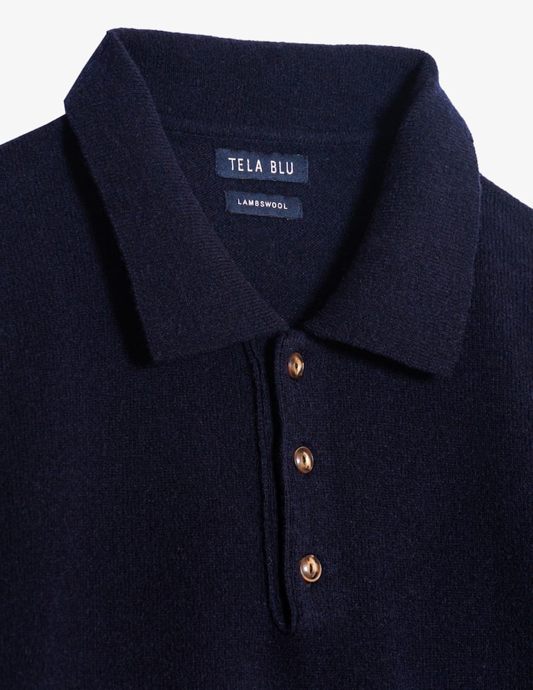 Tela Blu Polo in lambswool - immagine 4 Tela Blu Polo in lambswool - immagine 4