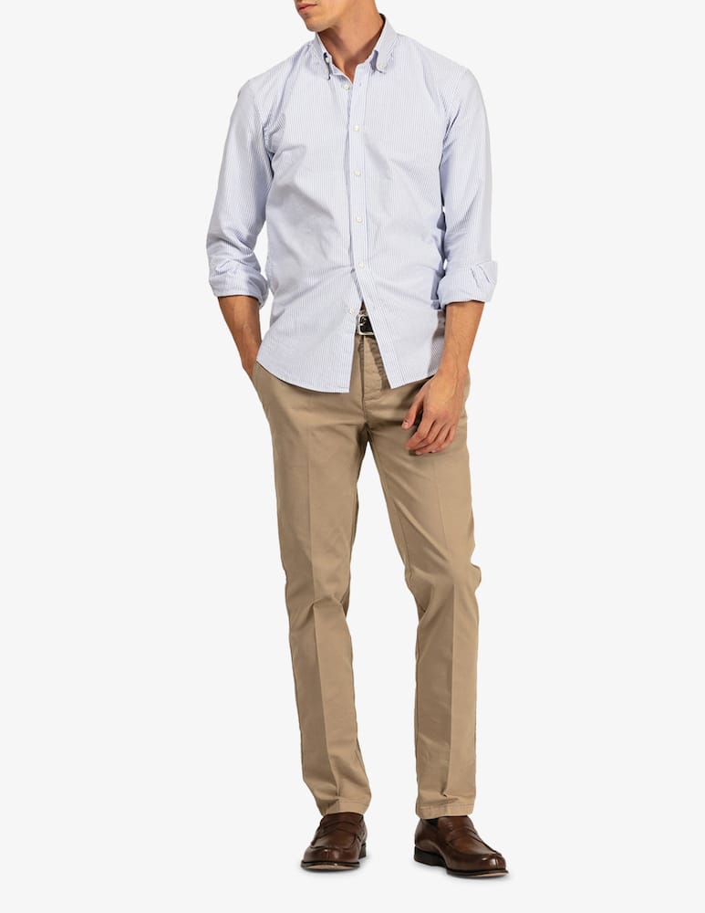rinascente Tela Blu Camicia oxford a righe sottili