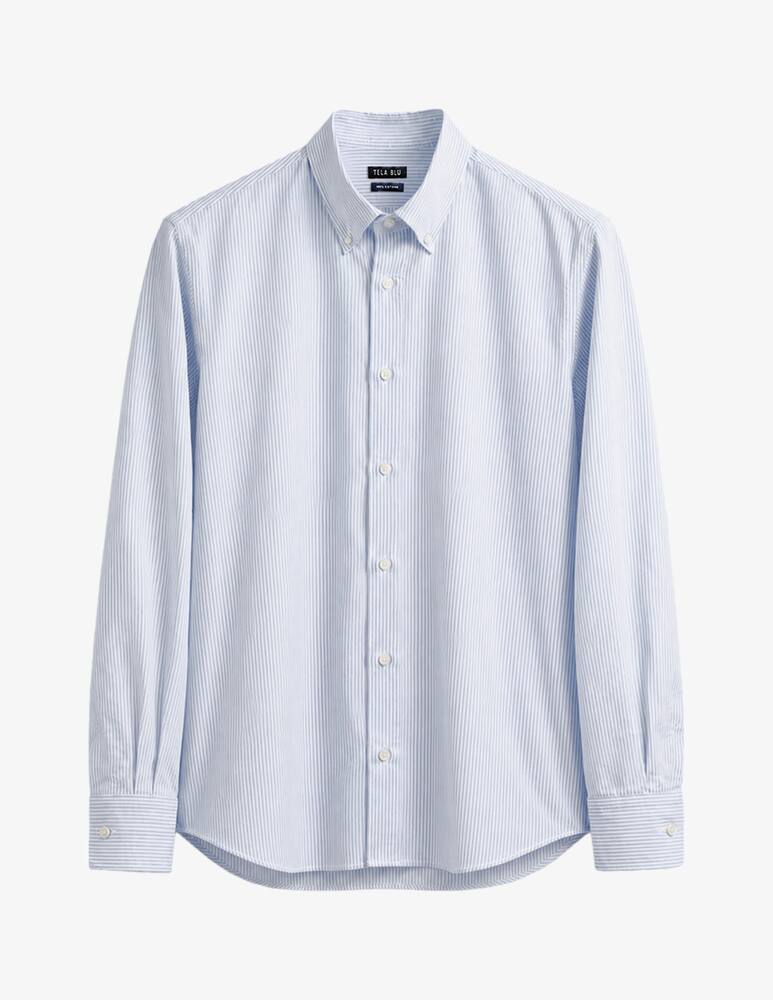 rinascente Tela Blu Camicia oxford a righe sottili