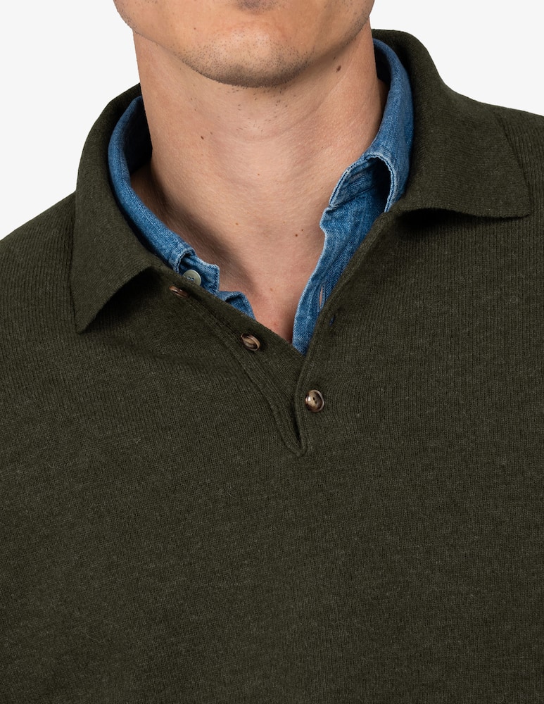Tela Blu Lambswool polo jumper - picture 3 Tela Blu Lambswool polo jumper - picture 3