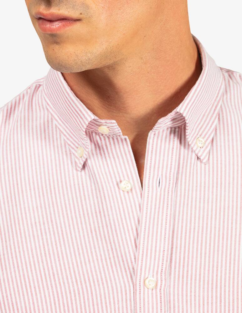 Tela Blu Camicia oxford rigata button down - immagine 4 Tela Blu Camicia oxford rigata button down - immagine 4