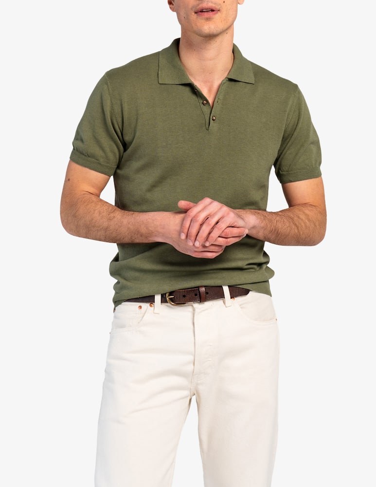 rinascente Tela Blu Polo in cotone e lino