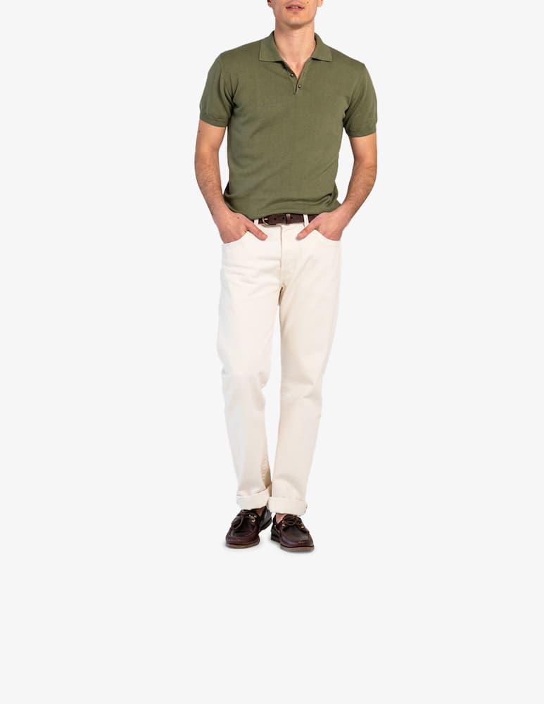 rinascente Tela Blu Polo in cotone e lino