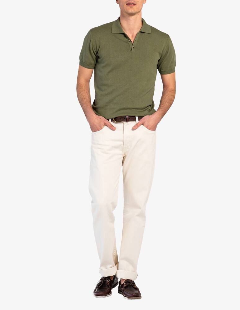 rinascente Tela Blu Knit cotton linen polo