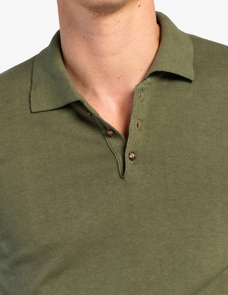 rinascente Tela Blu Polo in cotone e lino