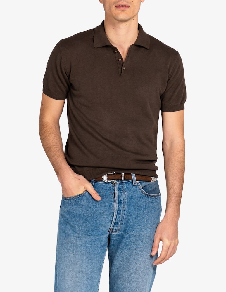 rinascente Tela Blu Polo in cotone e lino