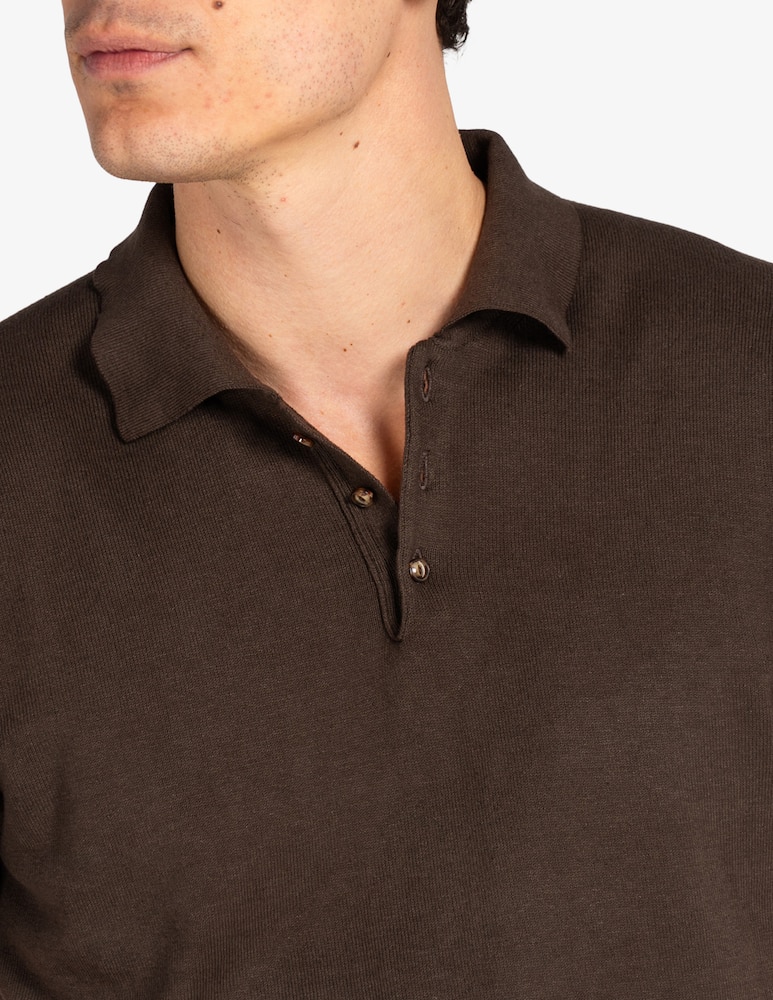 rinascente Tela Blu Polo in cotone e lino