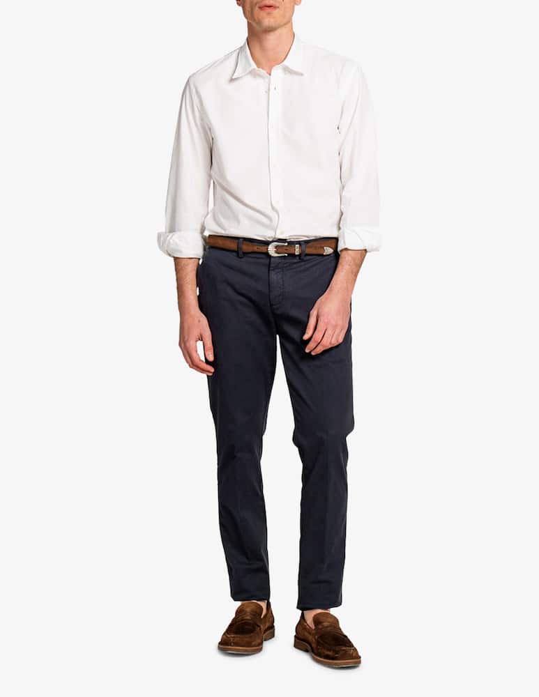 Tela Blu Pantaloni chino slim fit in gabardina - immagine 2 Tela Blu Pantaloni chino slim fit in gabardina - immagine 2