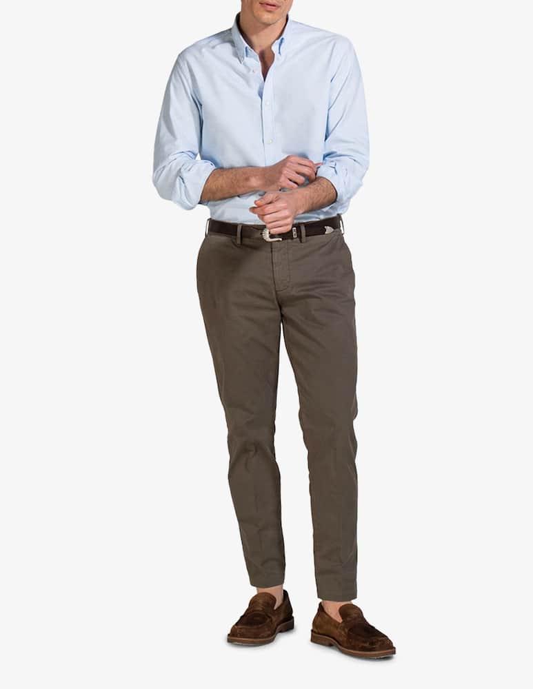 rinascente Tela Blu Pantaloni chino slim fit in gabardina