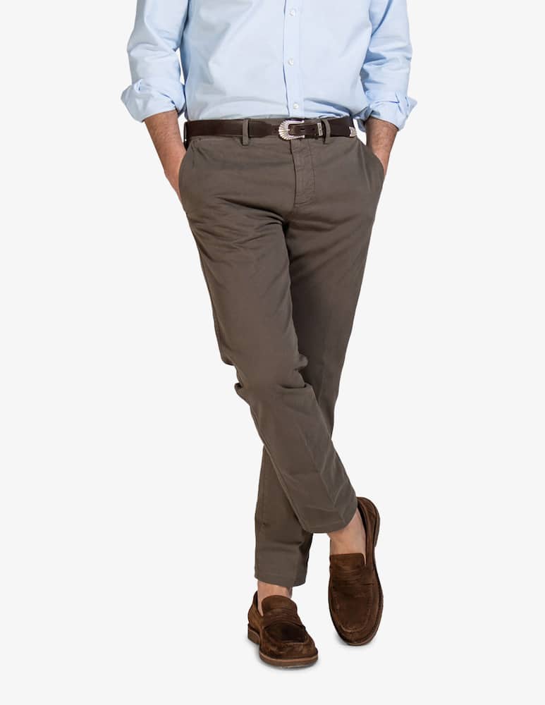 rinascente Tela Blu Pantaloni chino slim fit in gabardina