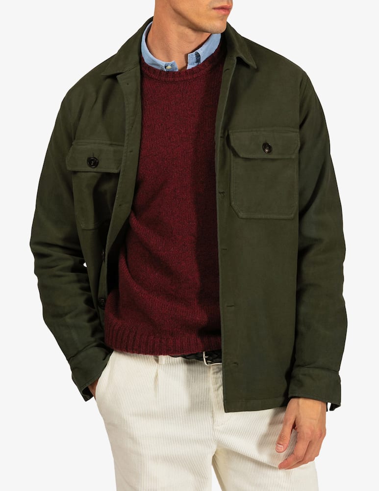 Tela Blu Overshirt in moleskin - immagine 1 Tela Blu Overshirt in moleskin - immagine 1