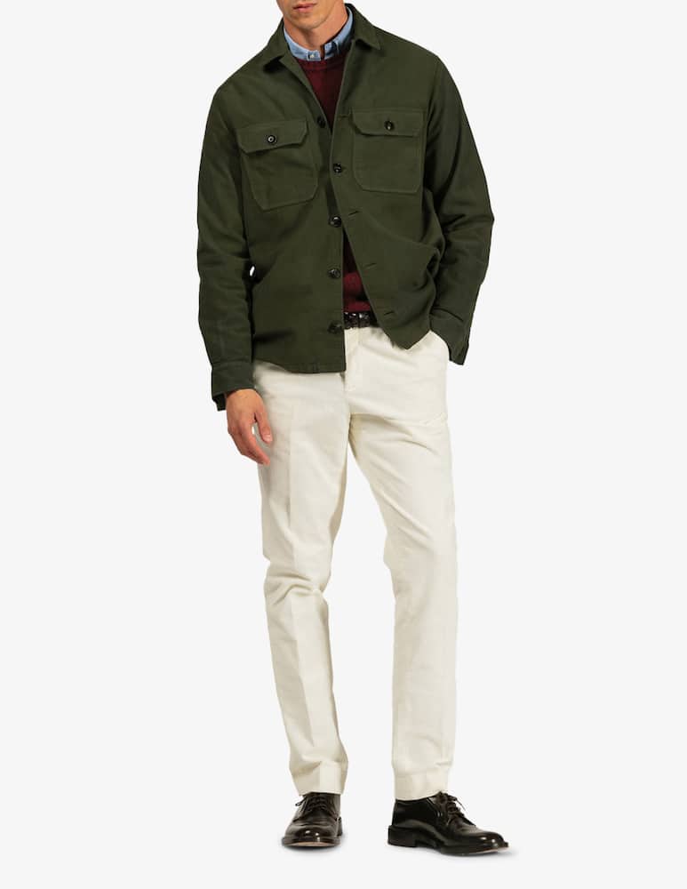 Tela Blu Overshirt in moleskin - immagine 2 Tela Blu Overshirt in moleskin - immagine 2