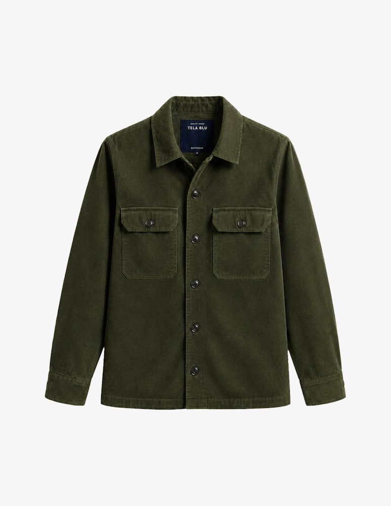 Tela Blu Overshirt in moleskin - immagine 5 Tela Blu Overshirt in moleskin - immagine 5