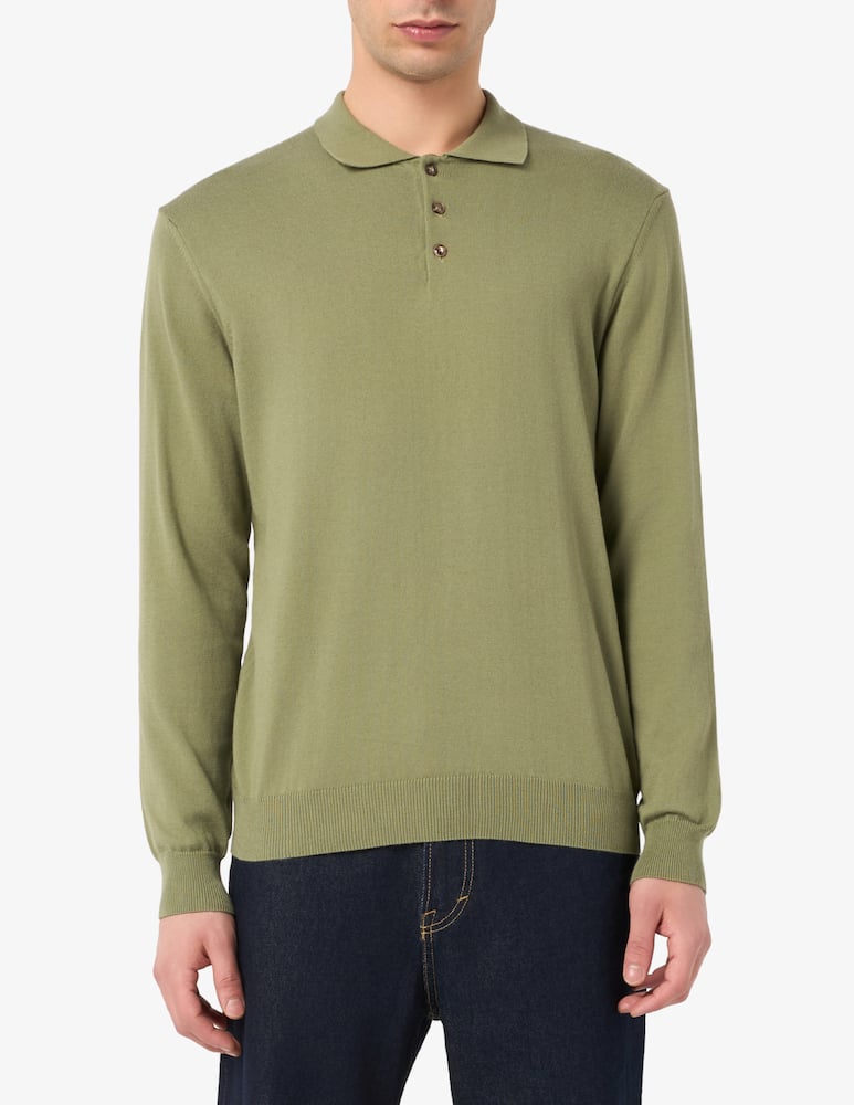 rinascente Tela Blu Polo manica lunga in cotone