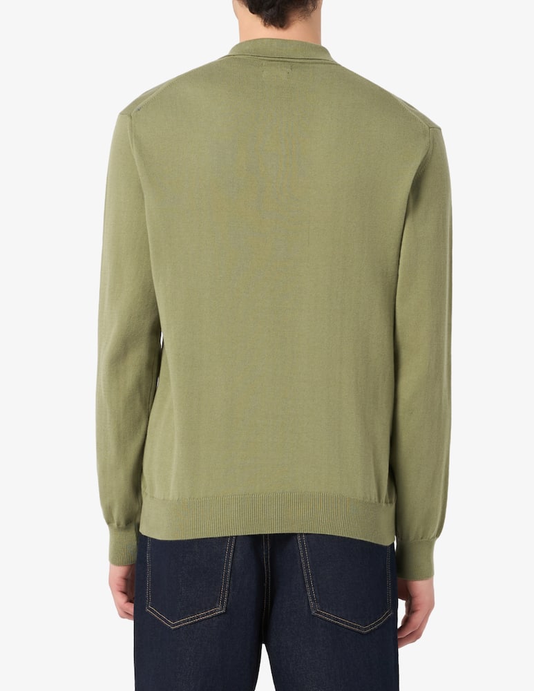 rinascente Tela Blu Polo manica lunga in cotone