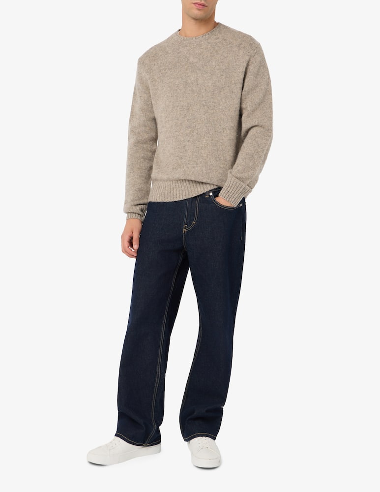 Tela Blu Maglione girocollo shaggy in lana - immagine 2 Tela Blu Maglione girocollo shaggy in lana - immagine 2