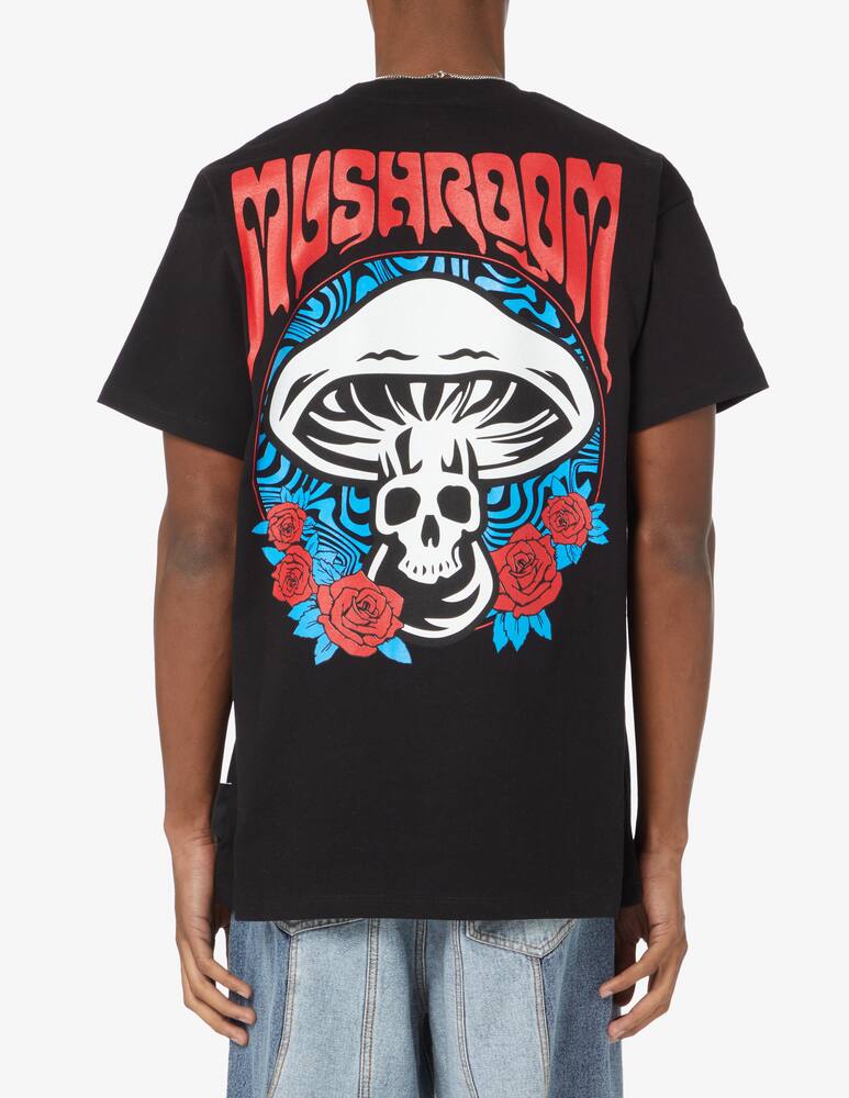 rinascente Mushroom Rose back skull t-shirt - Black