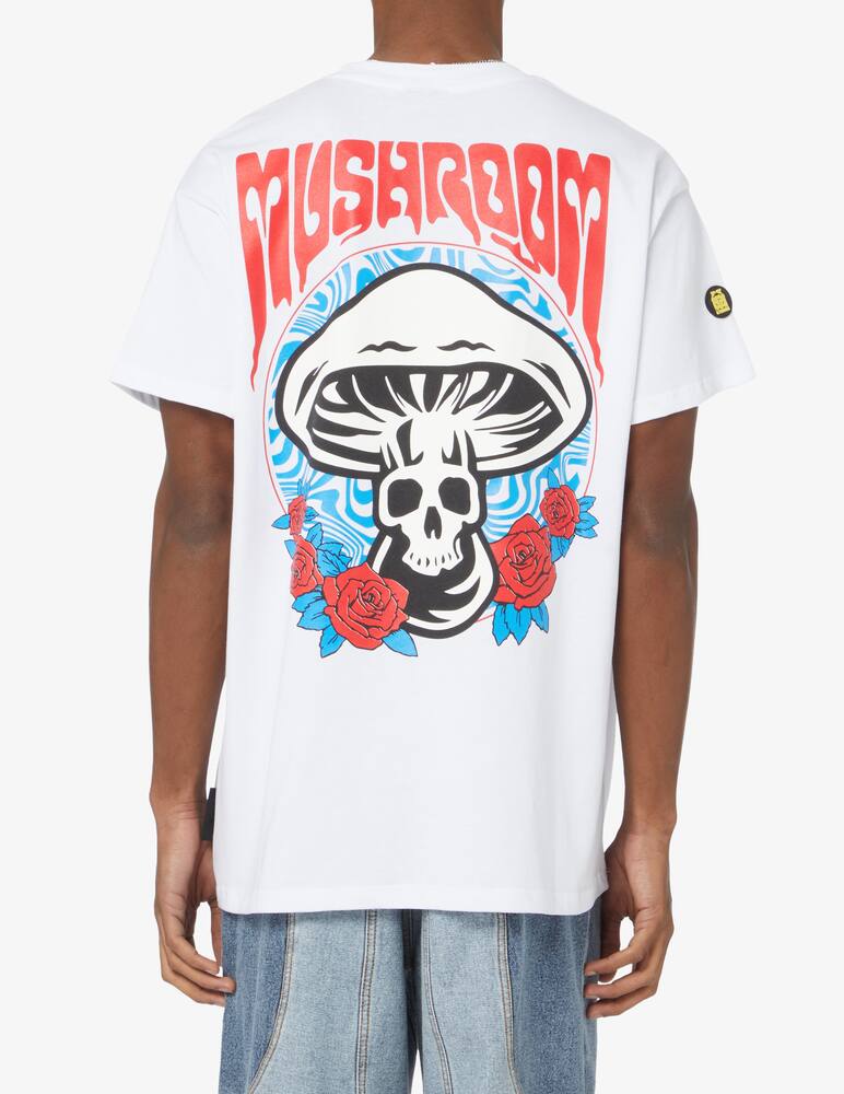 rinascente Mushroom Rose back skull t-shirt - White
