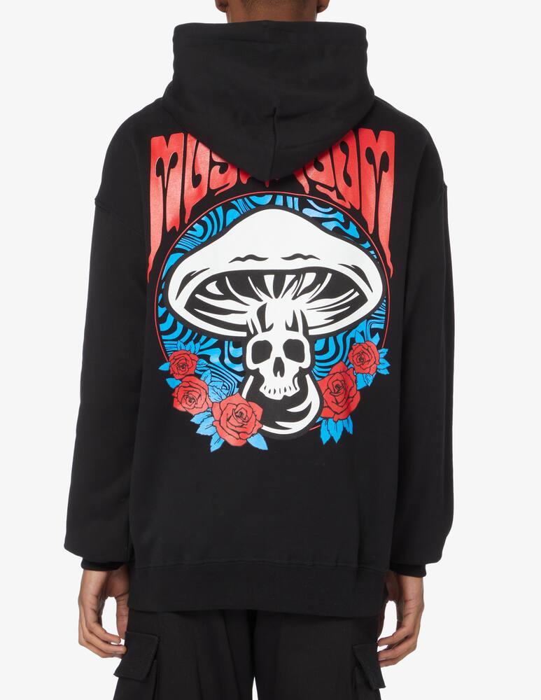 rinascente Mushroom Rose skull hoodie - Black