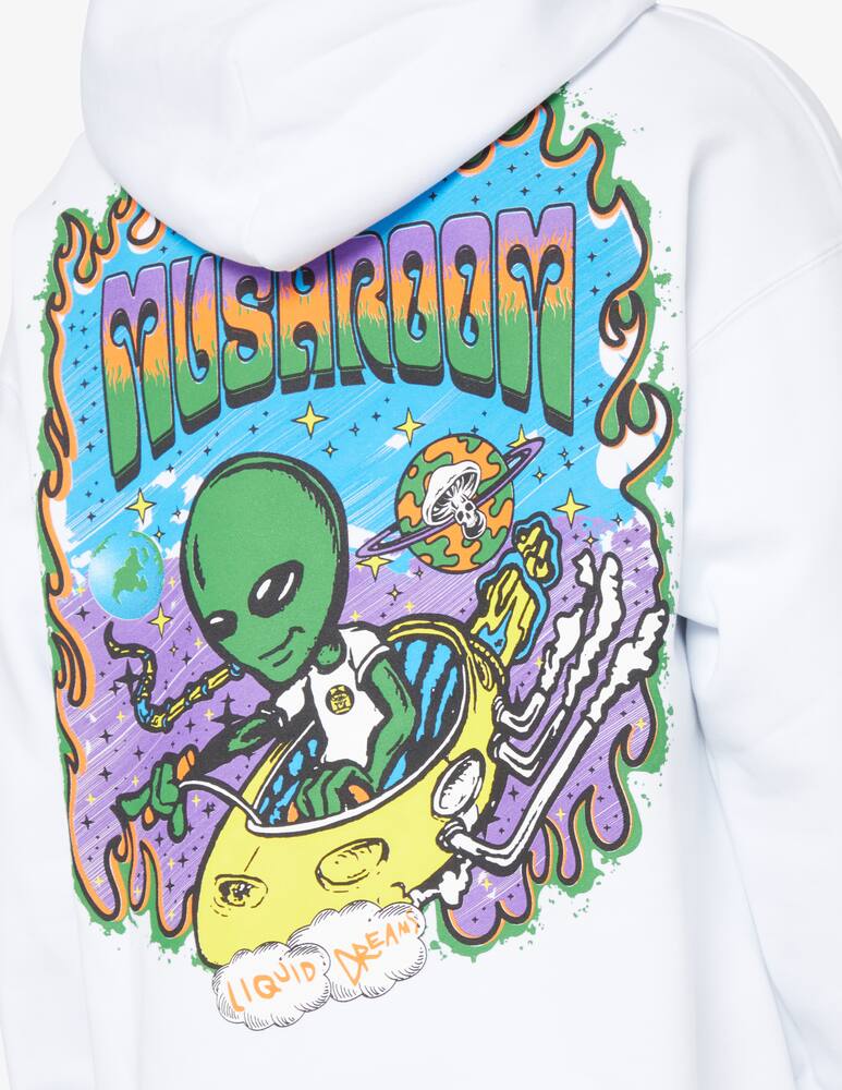 rinascente Mushroom Back alien hoodie - White