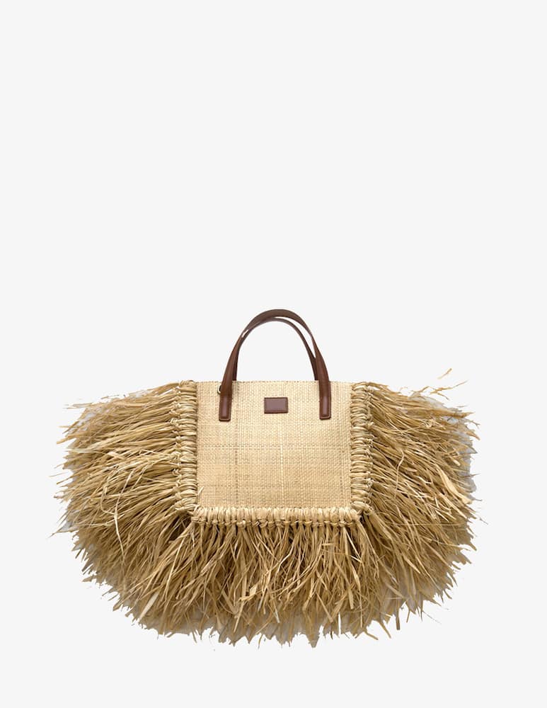 Identity Straw fringed tote - picture 1 Identity Straw fringed tote - picture 1