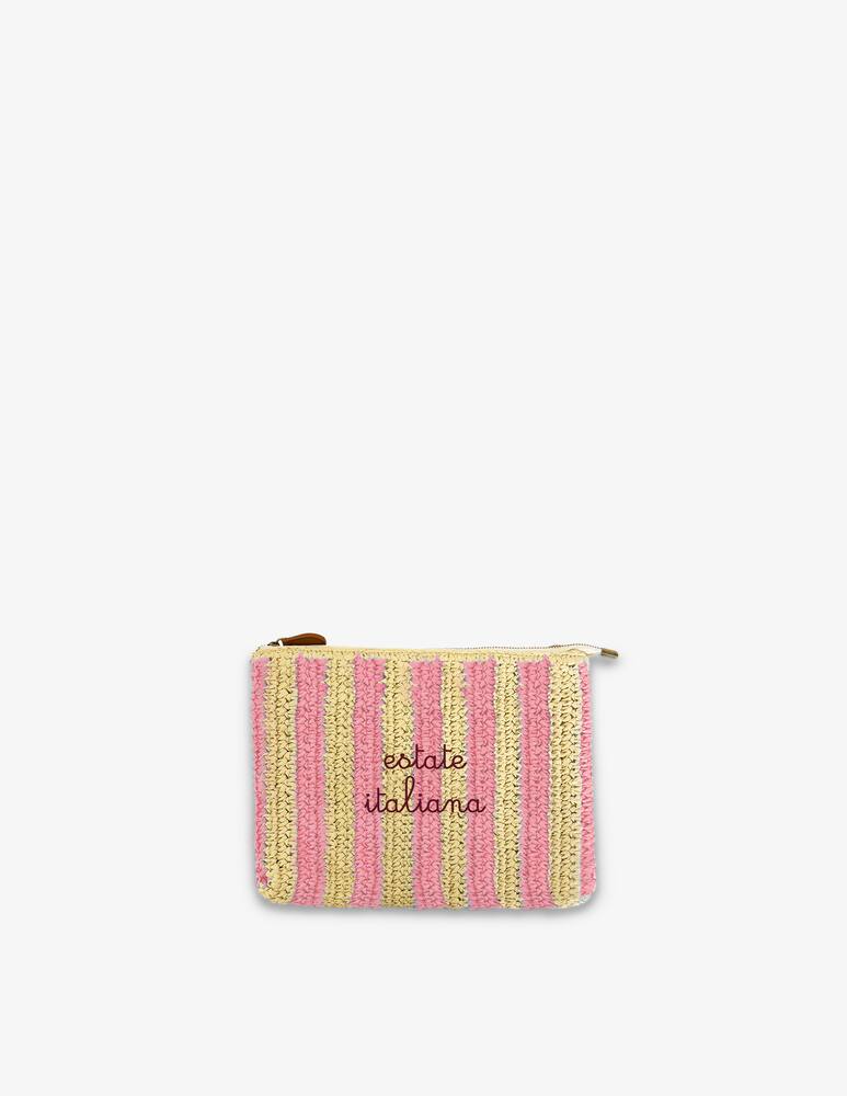 rinascente Identity Rafia stripe pouch