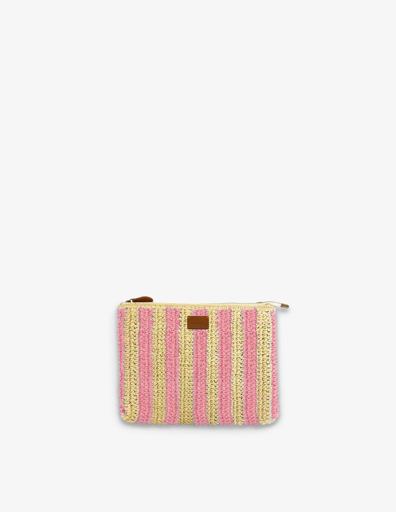 rinascente Identity Rafia stripe pouch