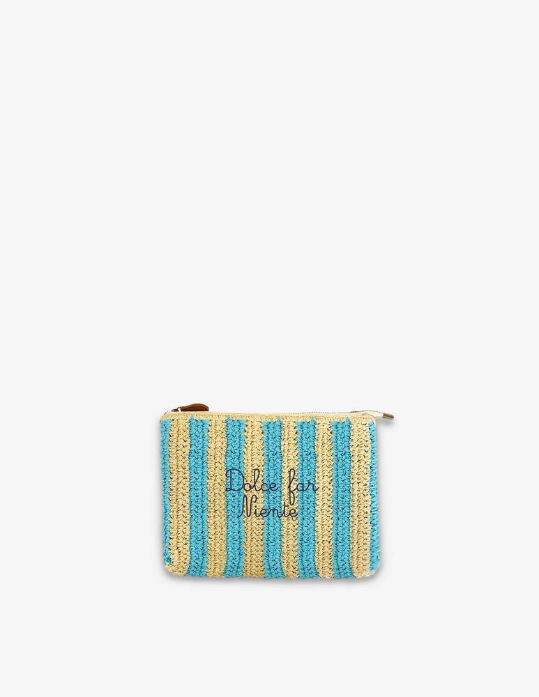 rinascente Identity Rafia stripe pouch