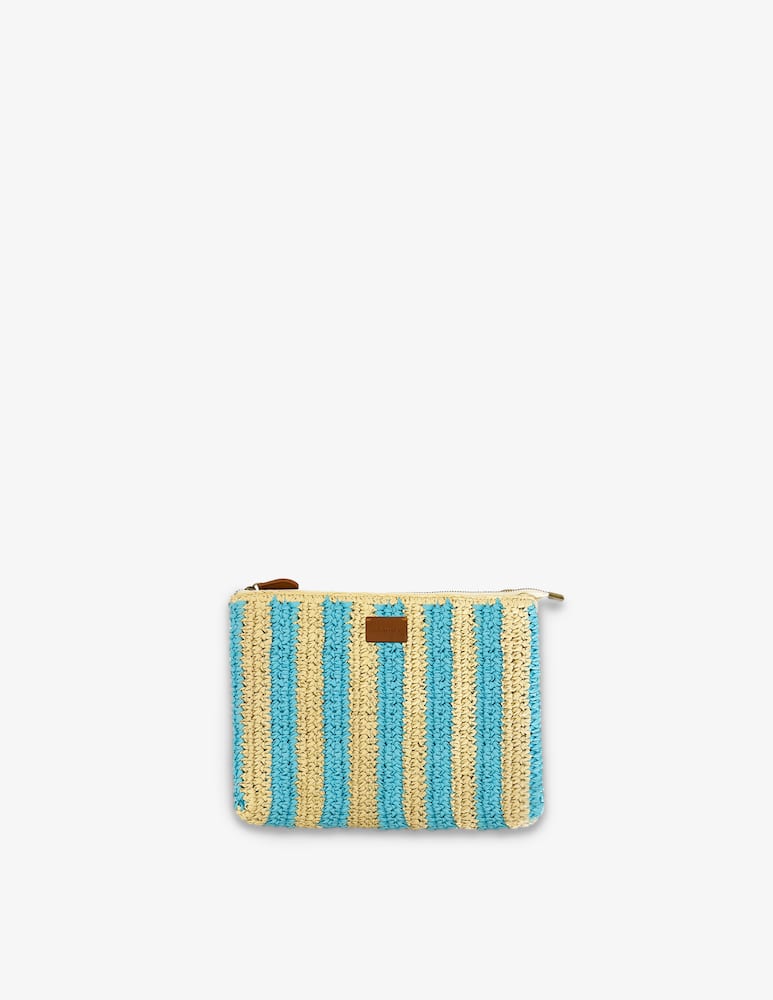 rinascente Identity Rafia stripe pouch
