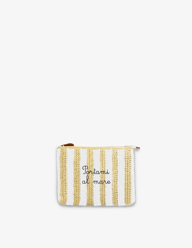 rinascente Identity Rafia beach pouch