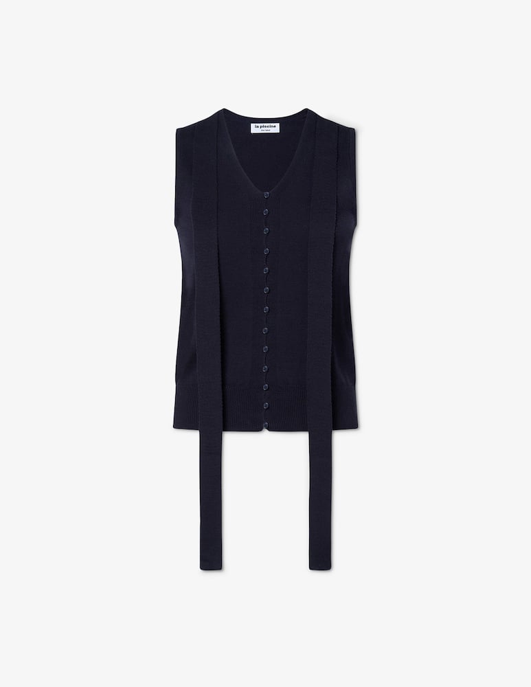 rinascente La Piscine Gilet in maglia con sciarpa