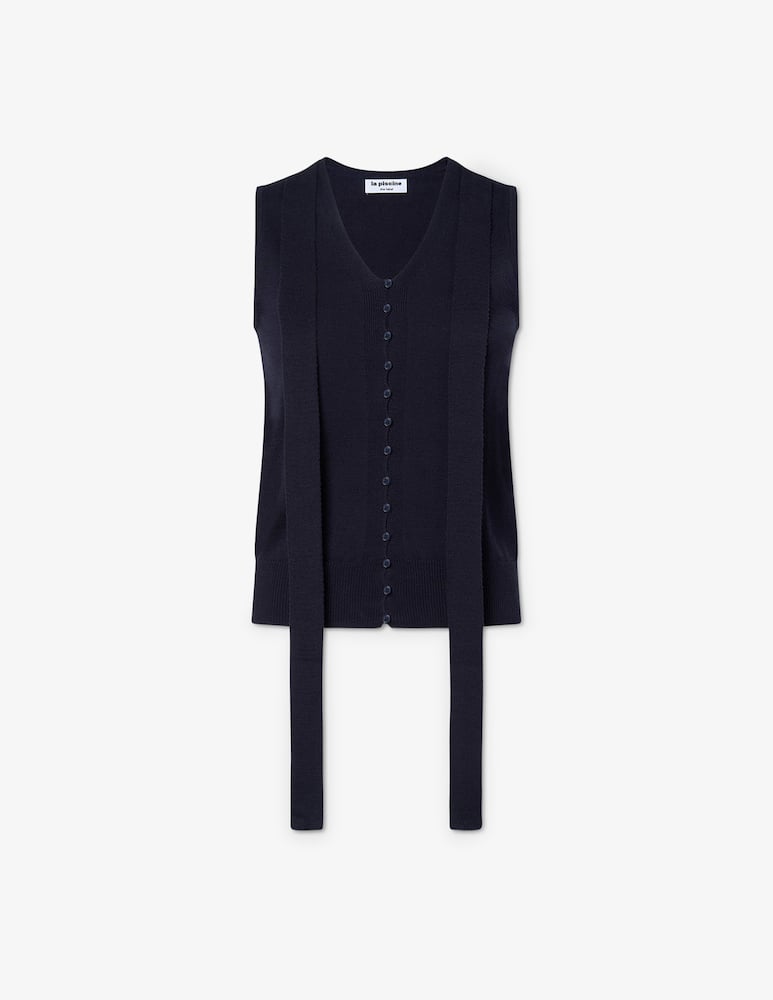 rinascente La Piscine Gilet in maglia con sciarpa