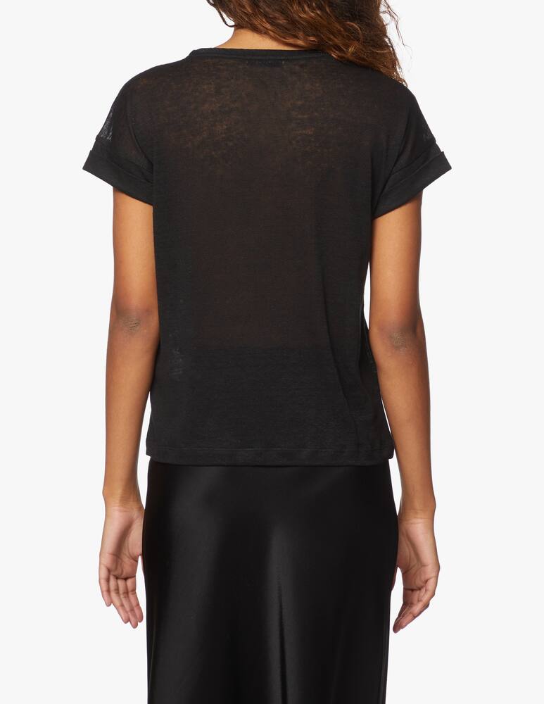 rinascente iBlues Mafalda linen t-shirt - Nero